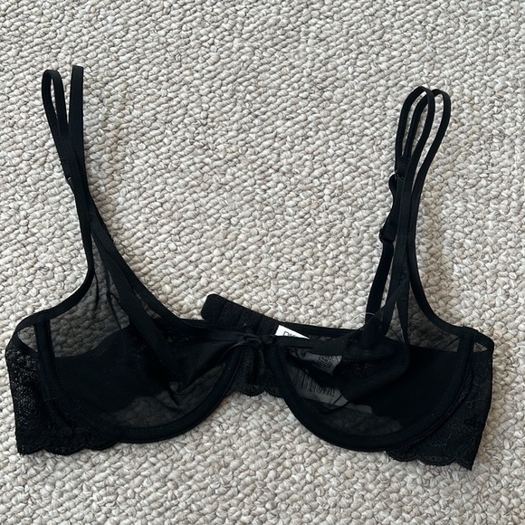 Brand New DKNY Sheer Underwire Lace Details Bra Black (34B) - NWT - Picture 3 of 9